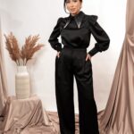 Palazzo Satin Black Pants