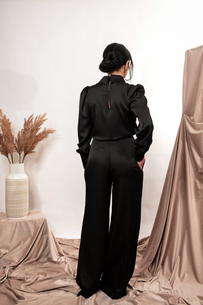 Palazzo Satin Black Pants
